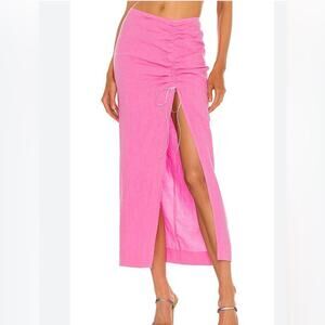Natalie Rolt x Revolve pink Bellini high slit midi skirt size 2